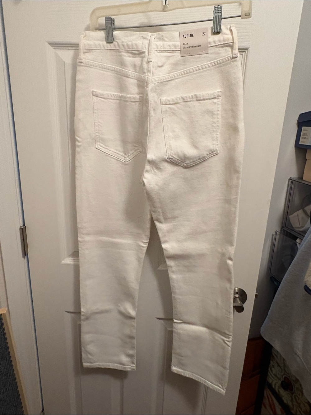 NWT Agolde Riley High Rise Straight Crop in WHIP - Picture 8 of 8